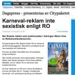 Anúncio para o Carnaval de Estocolmo denunciado por ser machista e ofensivo!